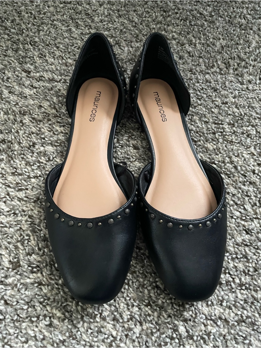 Maurices Black Stud-Accent D'Orsay Flats